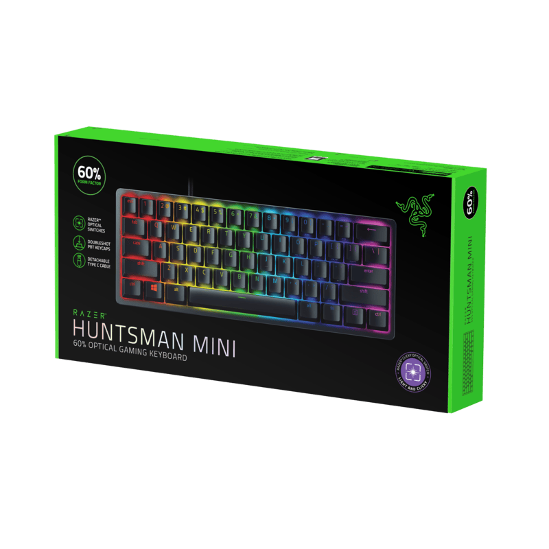 Razer Huntsman Mini 60% Compact Gaming Keyboard: Purple Clicky