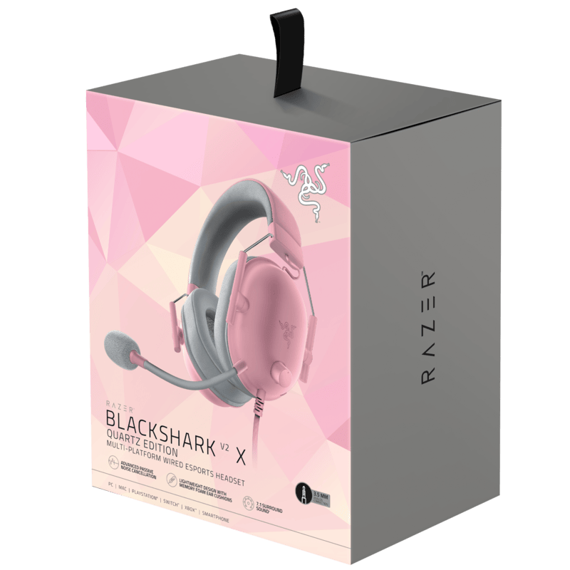 Razer BlackShark V2 X Gaming Headset - Multiplatform - Quartz Pink