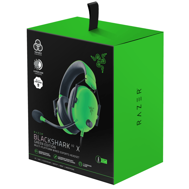 Razer BlackShark V2 X Gaming Headset - Multiplatform - Green